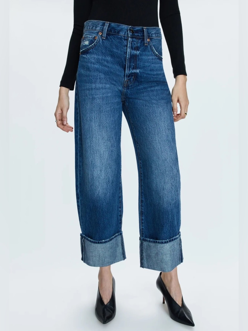 Pistola Ryder High Rise Cuffed Straight Jeans Fulton 26